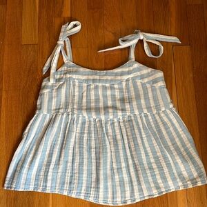 OLD NAVY BLUE WHITE STRIPE BABYDOLL TOP SMALL WORN ONCE EXCELLENT CONDITION